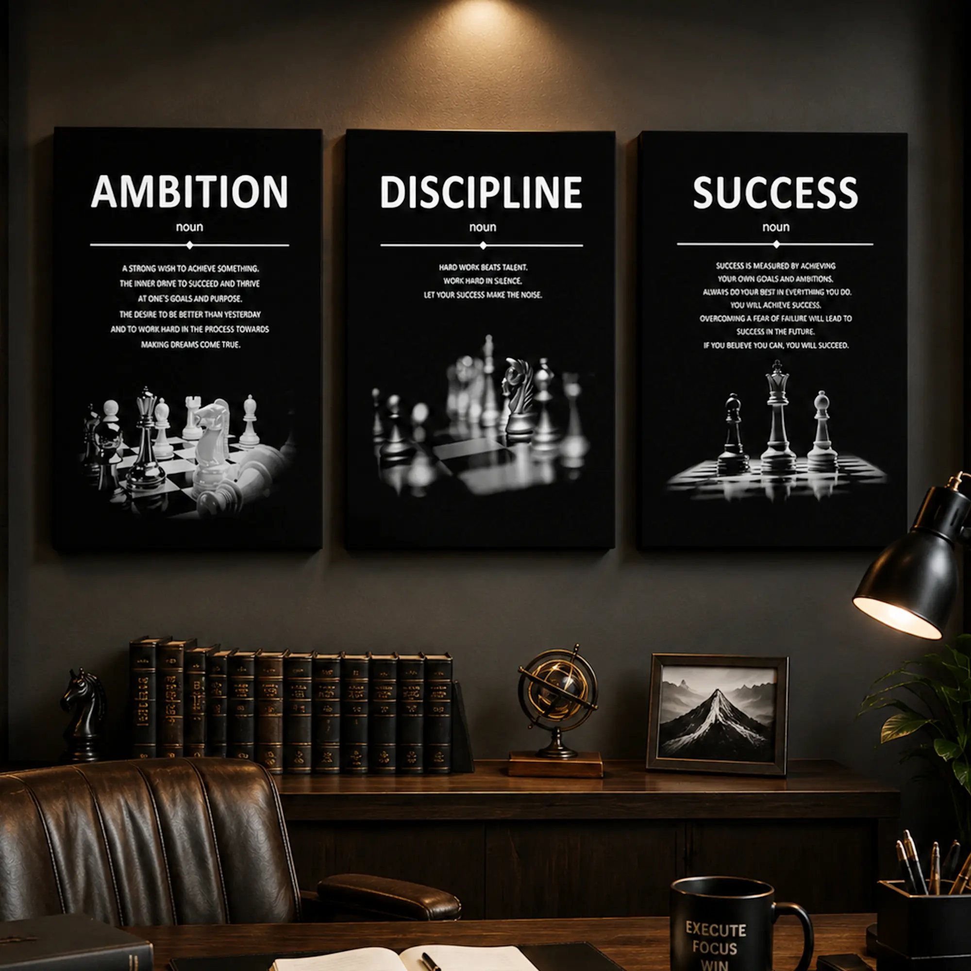 3-Piece Inspirational Letter Canvas Wall Art Set, Motivational Wall Art Poster for Living Room Bedroom Office, Modern Home Room Wall Decor, Apt Decor, Aesthetic Design, Modern Minimalist Design, Canvas Prints custom