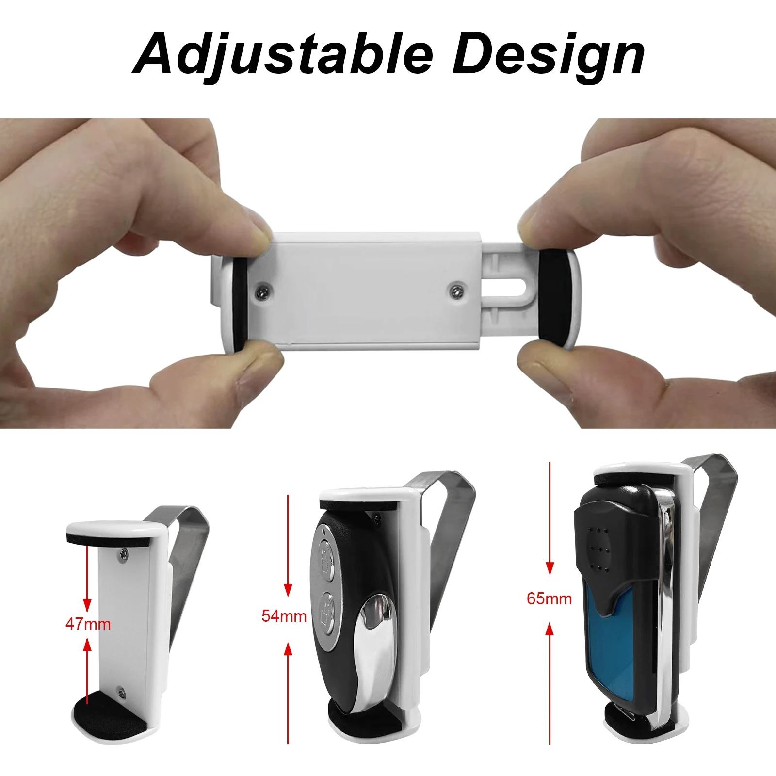 Adjustable Garage Door Remote Control Shade Jack Mount Bracket, Includes Fixed Code Installation Support, Fits 47-70mm Doors