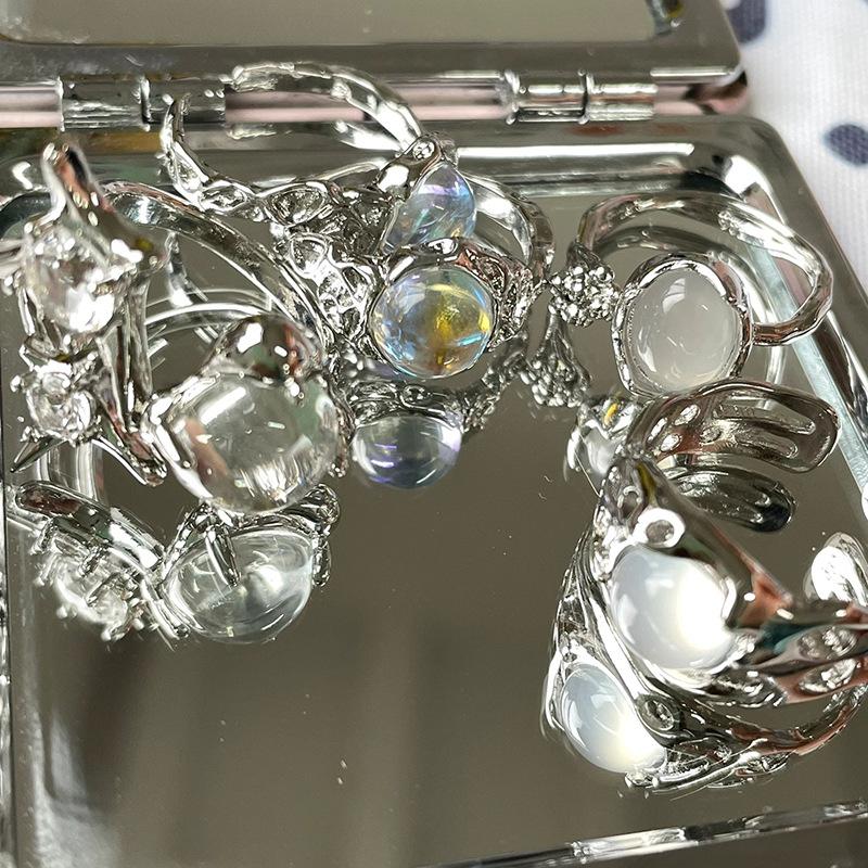 [Phantom Ring] French-style unique moonstone ring with a high-end feel, niche ins-style simple women's ring