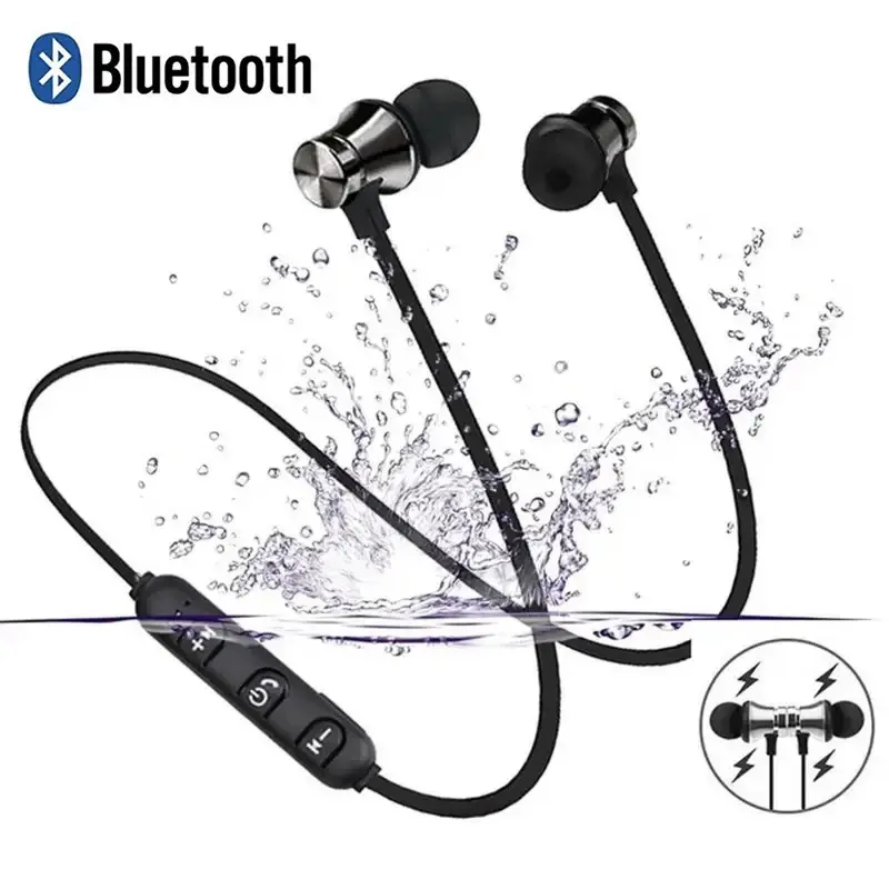 Wireless Bluetooth 4.2 Sports Earbuds with HD Mic, Waterproof Design, Magnetic Connection, USB Charging - Headphone Compatible with Xiaomi, Huawei for Sports & Outdoor Use
