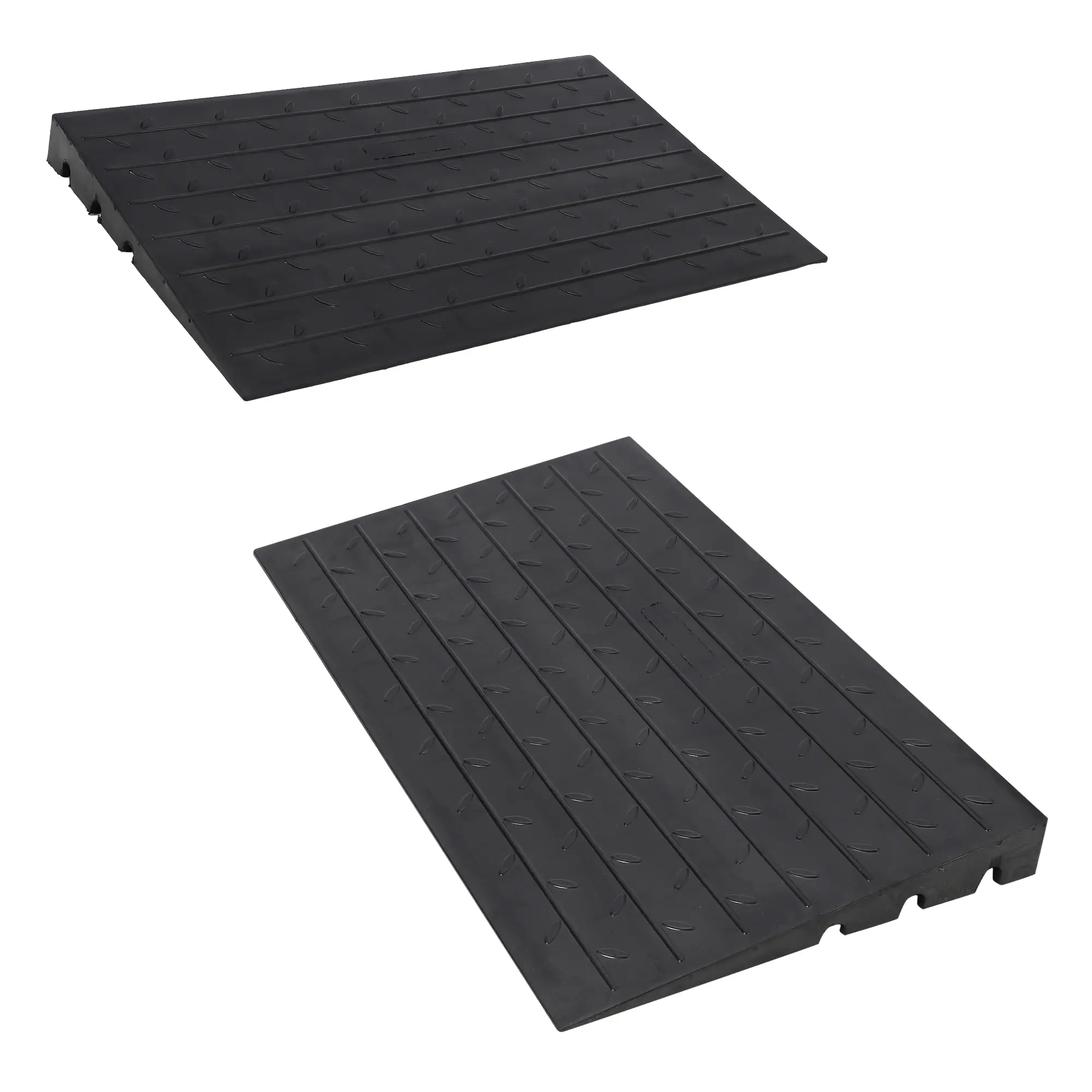 Heavy Duty Rubber Threshold Ramp for Doorways, Driveways & Garages – Non-Slip Surface, 15-Ton/1130kg Capacity, 113cm Wide, 10cm Rise, 3-Channel Wire Cover – Ideal for Wheelchairs, Scooters, Motorcycles