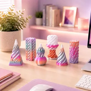 6 Pack  Cone 3D Printed Fidget Toys, Spiral Cone Pyramid Passthrough Desk Sensory Fidget Toys for Kids Adults, Cool Stress Relief Gifts for Classroom Office