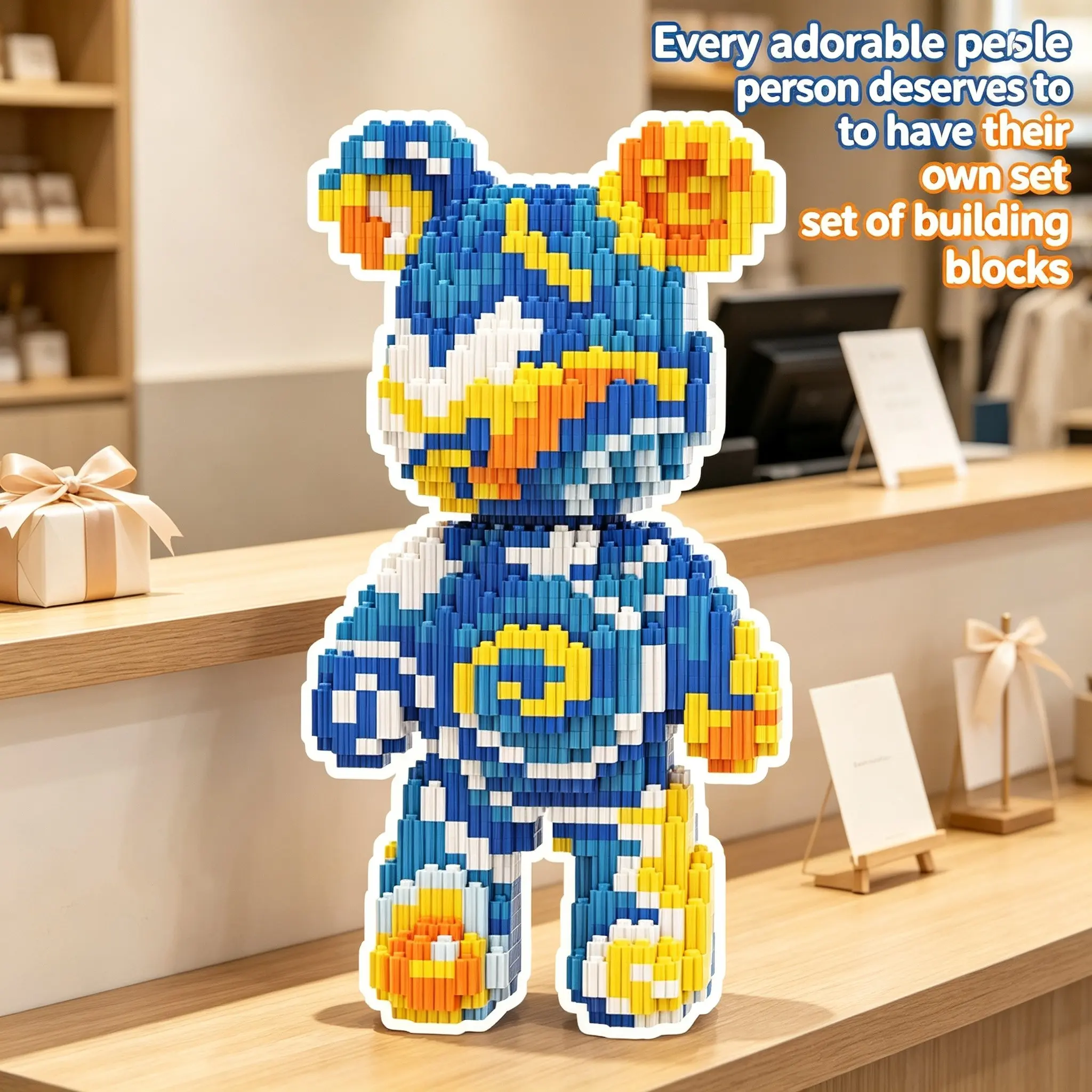 Bj Universe Starry Bear Lucky Bear Building Blocks 3D Puzzle Model, Stress Relief Toy, Indoor Decoration, Birthday Gift, Party Surprise