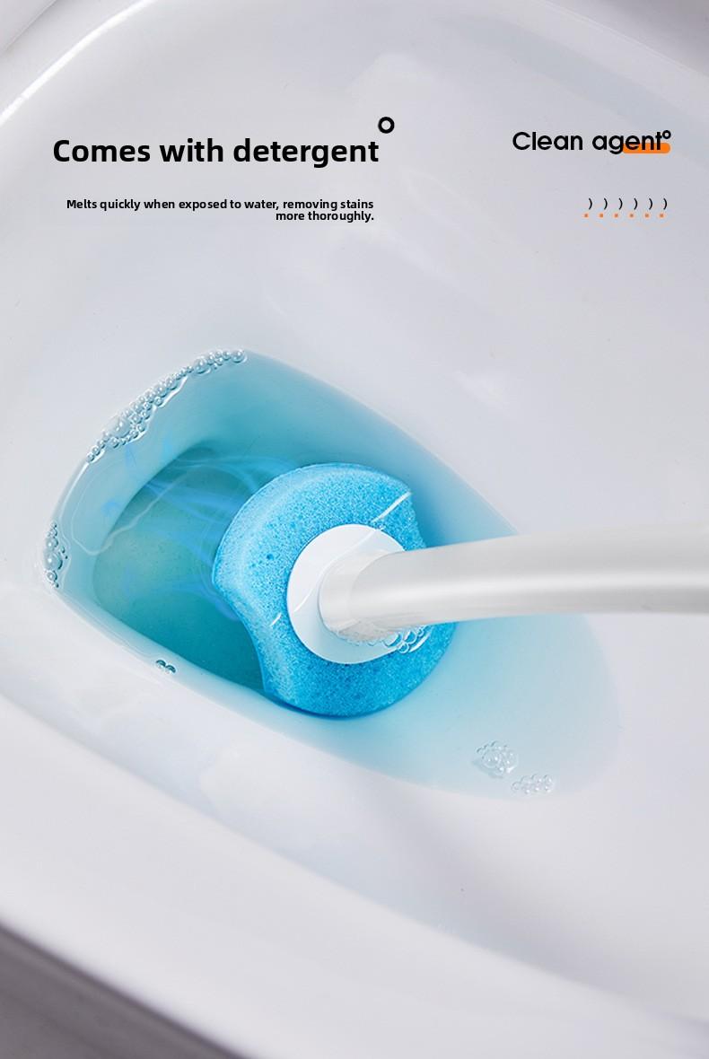 Disposable Toilet Brush with Holder, Deep Clean Toilet Scrubber with Replacement Heads, Quick Clean Toilet Brush for Bathroom, No Drilling
