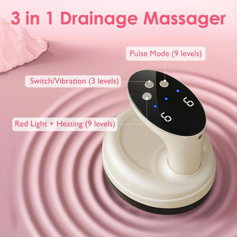 VUFVOID 3 in 1 Electric Handheld Massager with Heat and Vibration, Drainage & Anti Swelling GuaSha Tool For Belly Legs Full Body, Gift for Mom.