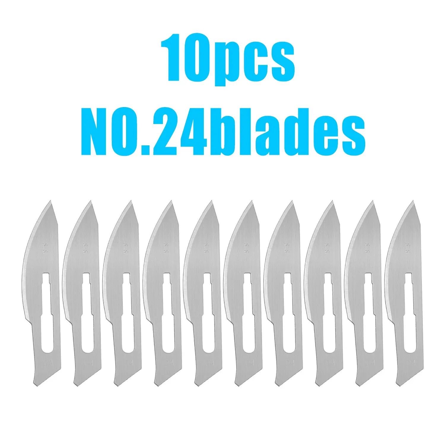 10 Sheets Stainless Steel No.24 Blades, Independent Packaging, Durable Kitchen Tools, Ideal for Precision Cutting Tasks