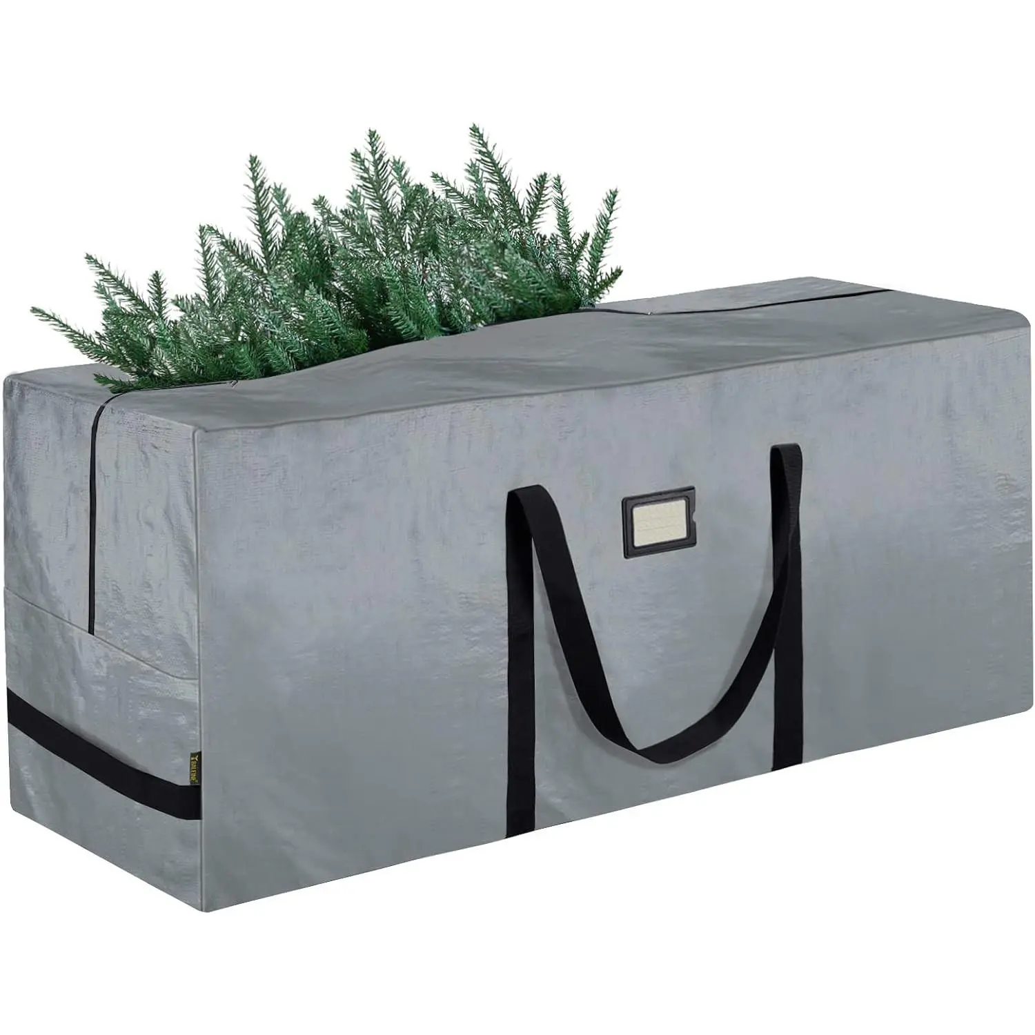 7.5 ft Christmas Tree Storage Bag, Heavy Duty Extra Large Artificial Christmas Tree Bag with Reinforced Handles and Dual Zippers Wide Opening (Gray, 7.5 ft)