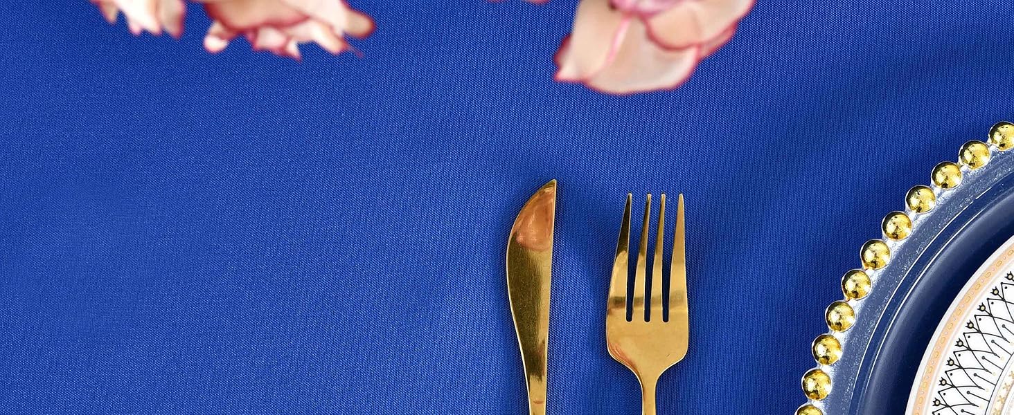 2 Pack Blue Round Tablecloth Waterproof Stain Resistant Wrinkle Free Table Cloth 210GSM Washable Wipeable Circle Table Cover for, Banquet, Wedding (70 inch, 2 Pcs)