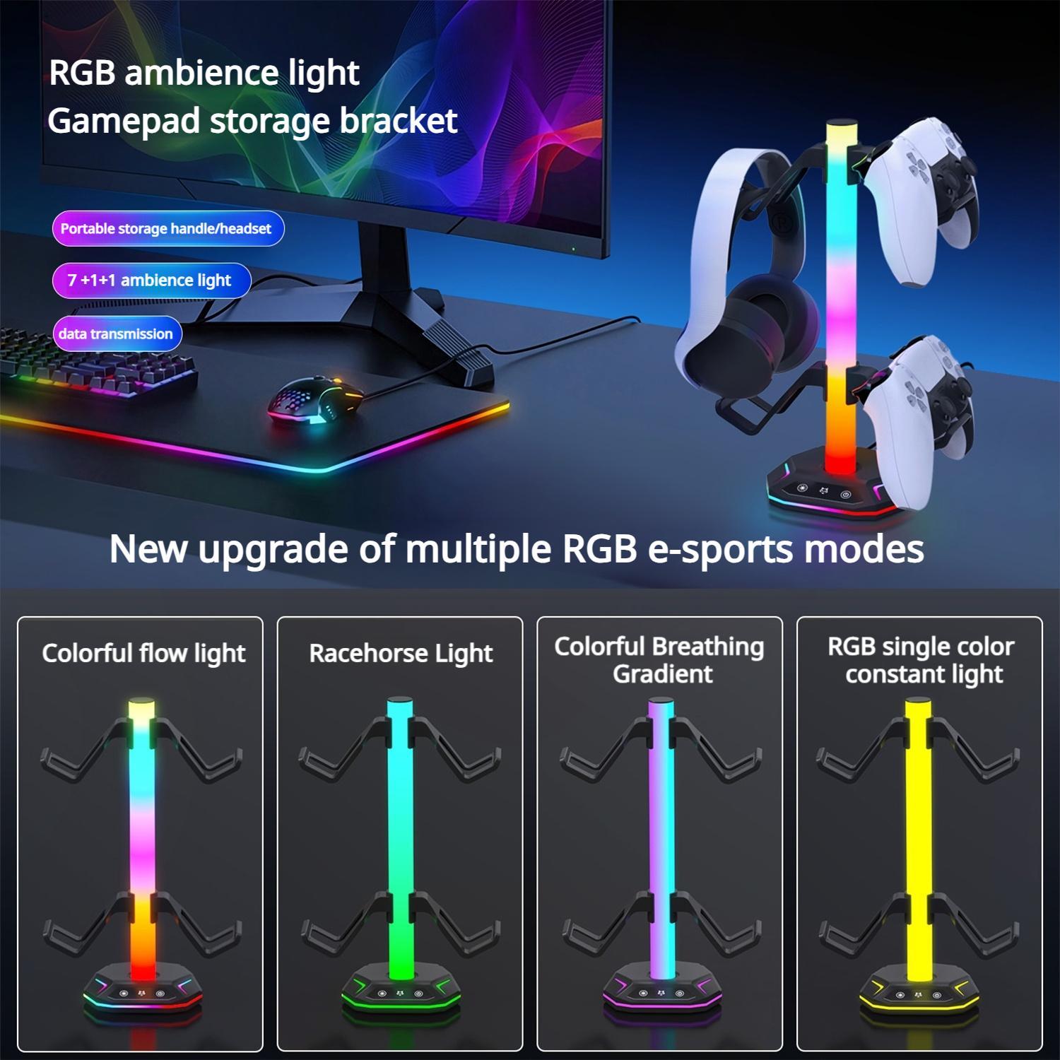 Game Controller Holder, Game Controller Display Stand with RGB Light Effect, Console Accessories for PS5 Controller/Xbox Controller, Switch Controller, Game Accessories, Game Peripherals