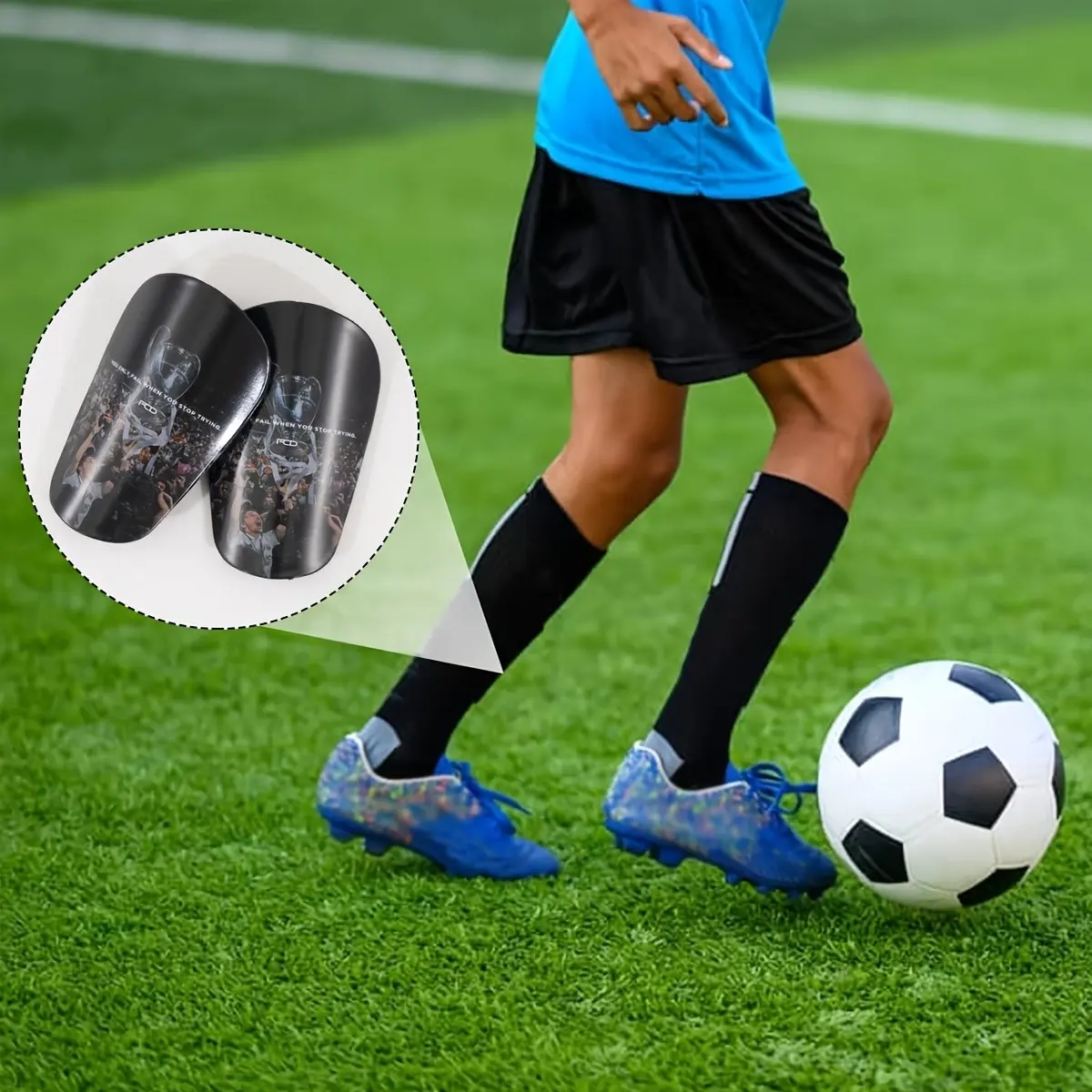 Mini Soccer Shin Guards for Teens and Adults, Comfortable and Lightweight, Thick Bottom, Stable Fit, Ideal for Soccer, Basketball, Baseball