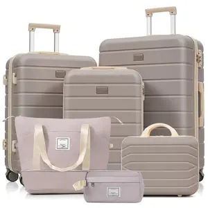 Travelpro Max 6-Piece Hardside Luggage Set with TSA Lock, 14/20/24/28 Inch Spinner Suitcase Set with Expandable Travel Duffel Bag & Waterproof Toiletry Kit, Adjustable Handle ( rosybrown)