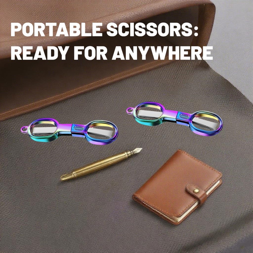 2 count Folding Stainless Steel Portable Mini Travel , Safety Lock Foldable Pocket Badge Small , -Purpose for Travel, , Office, Crafts, Sewing & Nurse Supplies