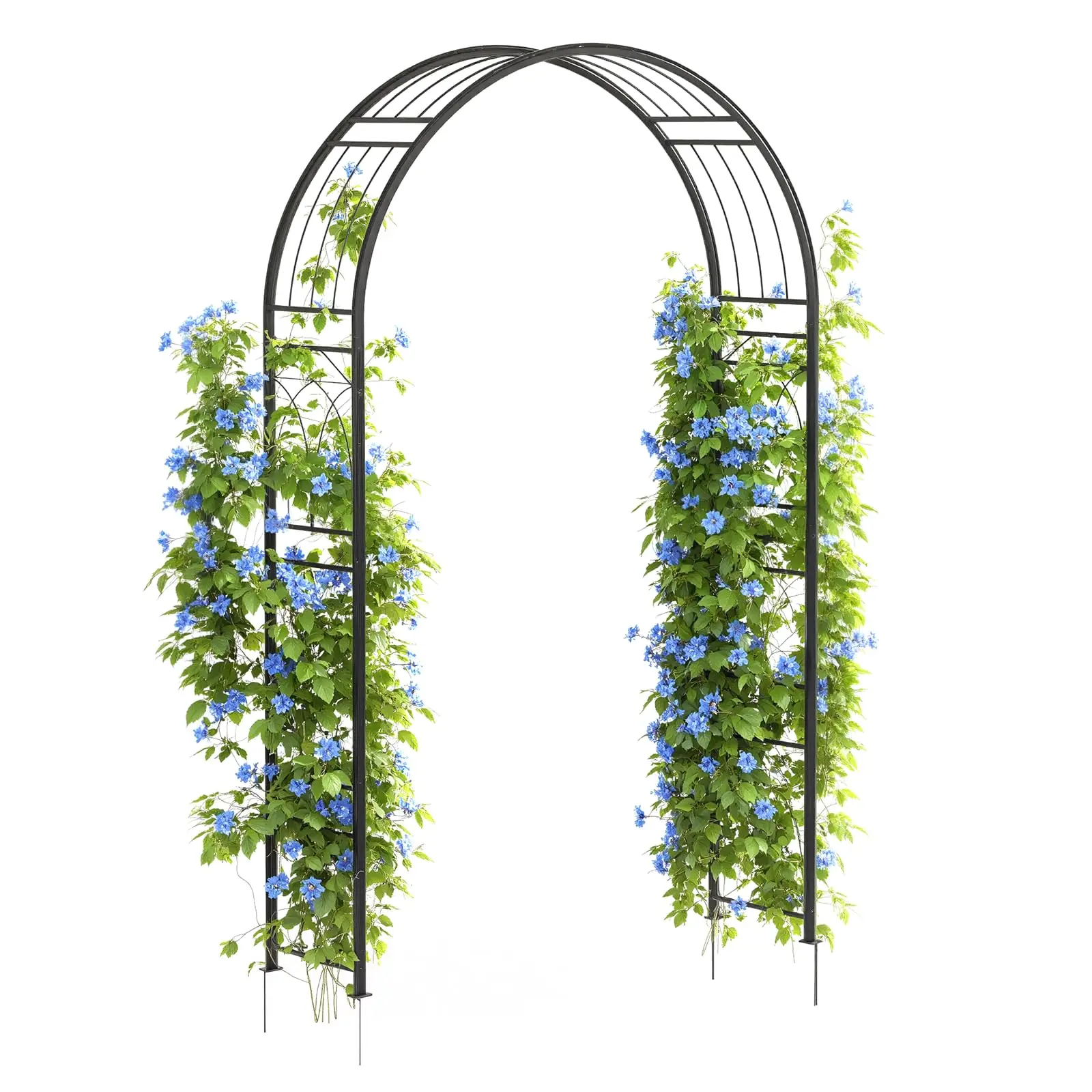 Garvee Heavy-Duty Metal Garden Arch Arbor Trellis - 8FT Wide Rustproof Outdoor Steel Archway with Sturdy Frame, Ground Stakes for Climbing Plants, Weddings, Lawn Decor
