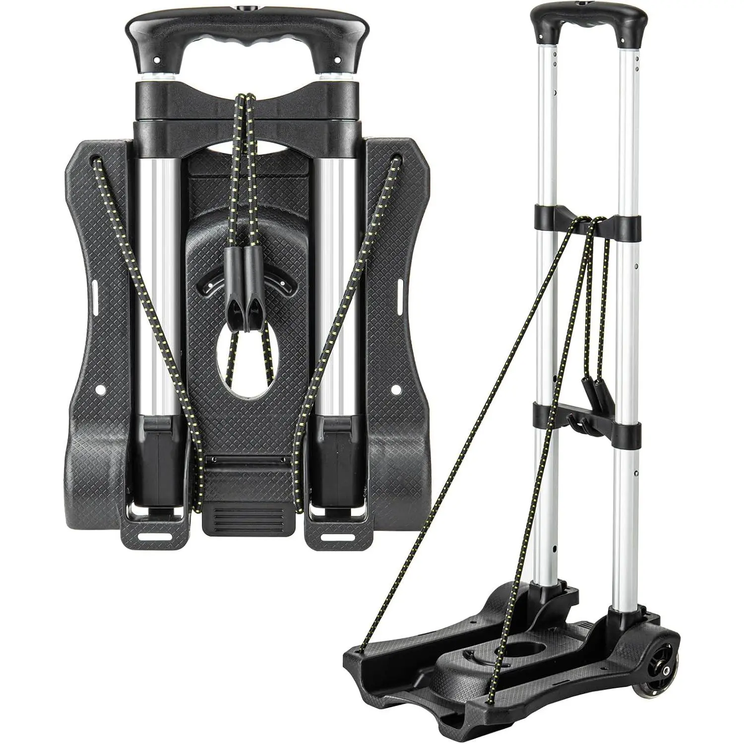 Small Folding Hand   with 2 Wheels, Foldable Luggage Cart | Lightweight  Collapsible Cart Portable  for Airport Travel Moving Use