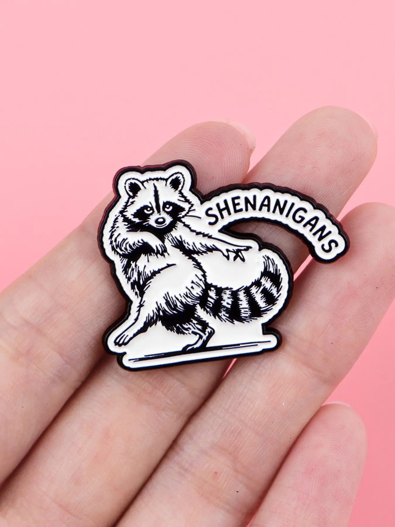 Mischievous Raccoon Pins, Zinc Alloy Cartoon Quote Badge, Alloy Brooch Pin, Elegant Backpack Fashion Accessory, Perfect Gift for Friends, All Seasons