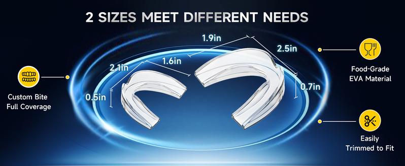 GBN Mouth Guard for Grinding Teeth at Night - Custom Fit Night Guards - Comfortable Mouth Guard for Sleeping, Nightguard, Mouthguard Includes 2 Sizes, 12 Cleaning Tablets