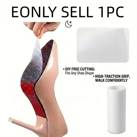 Yitape Silent Heel Pad, Anti-Slip Self-Adhesive Insole, DIY Cuttable, Durable, Noise-Free Walking, Portable High Heel Protector, Non Slip Backing, Shoe Heel Cushion