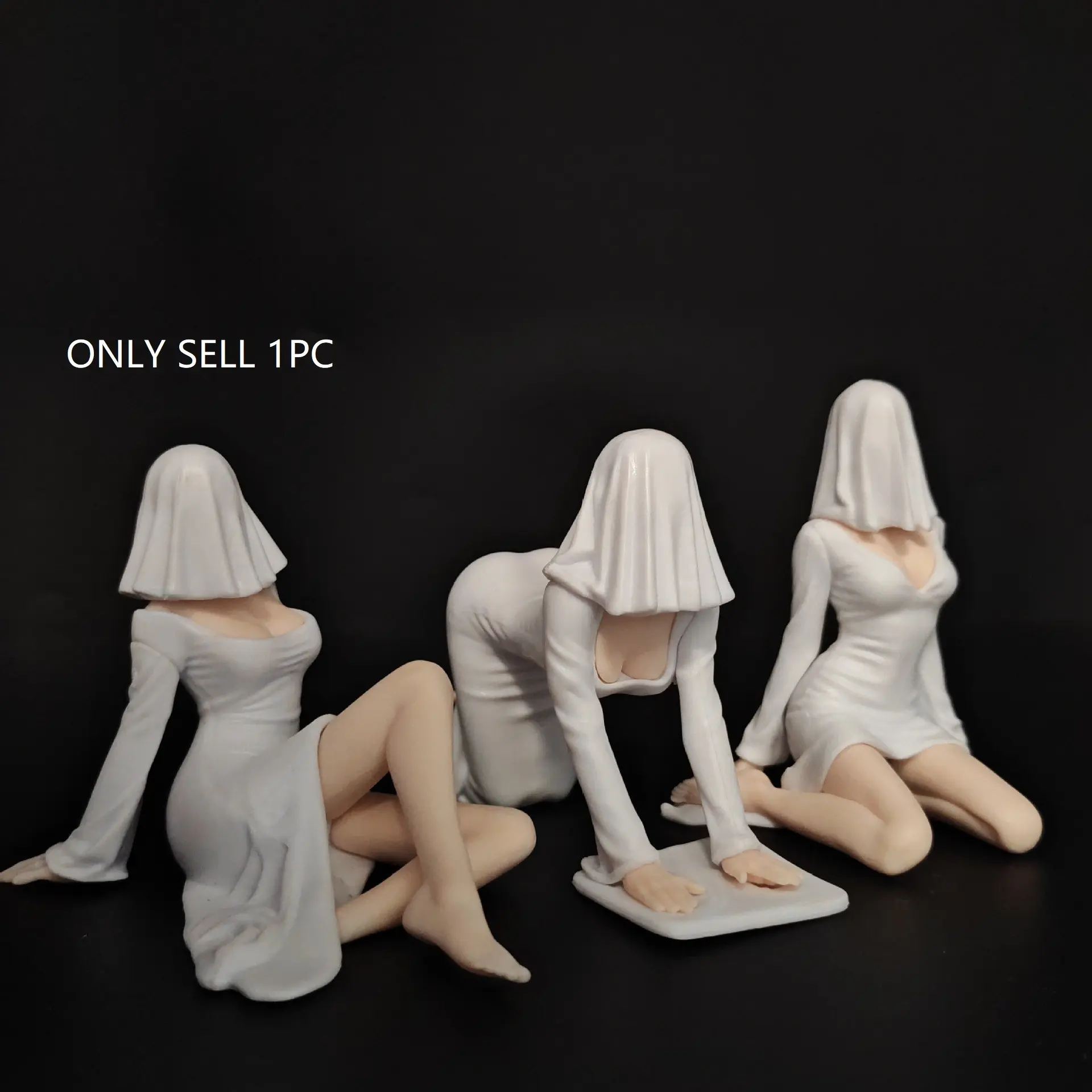Ghost Girl Series Halloween Costume Fish Tail Dress Pretty Girl Figurine, Collectible Handmade Ornament, Perfect Gift for Fans