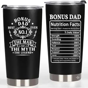 The Man The Myth The Legend Tumbler Bonus Dad Fathers Day Present Gifts from Daughter Son Kids, Bonus Dad Gifts Tumbler - Best Bonus Dad Ever Gifts,Unique Fathers Day Birthday Presents from Daughter Son, Best Drinkware Gifts For Papa