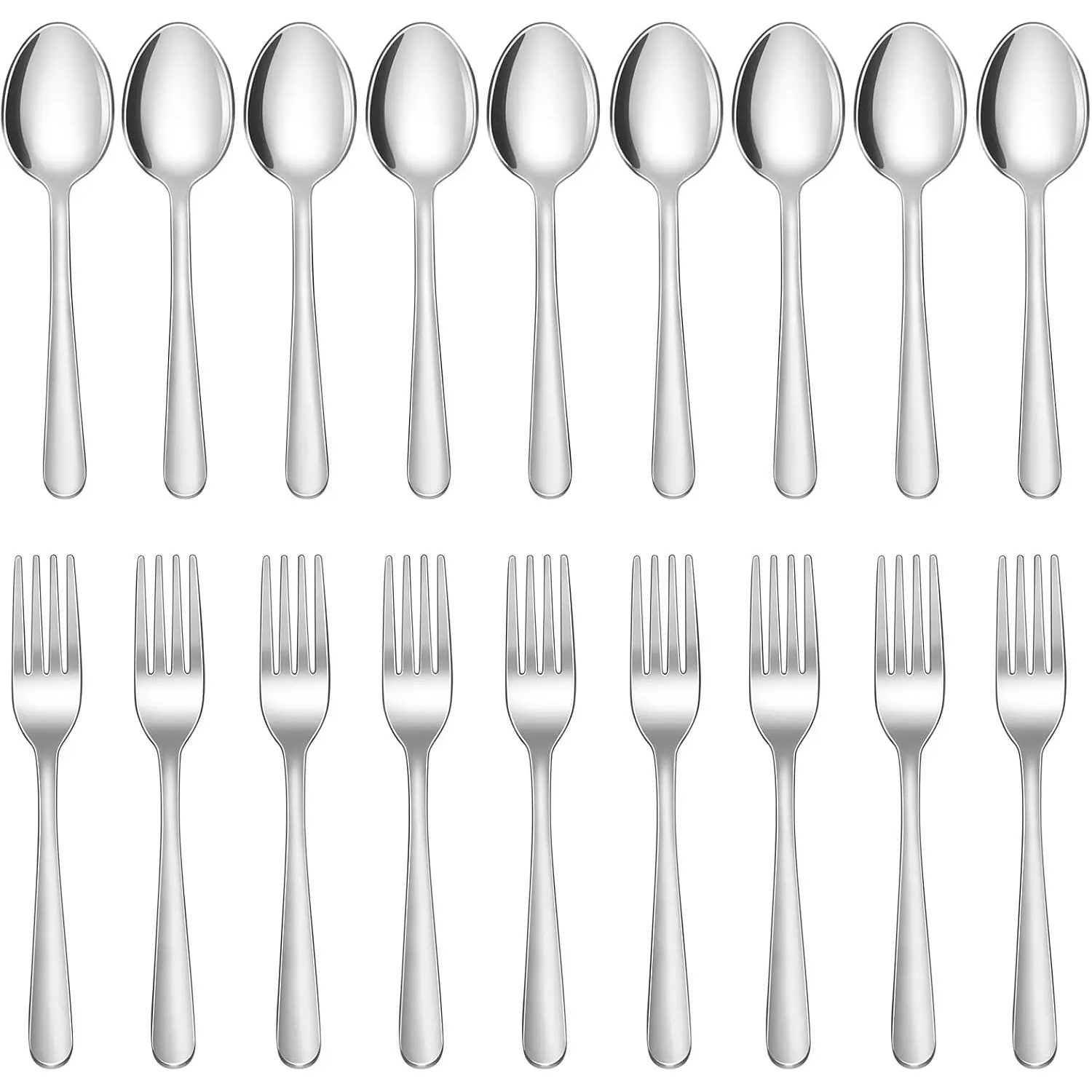 24-Pcs Food-Grade Stainless Steel Flatware Cutlery Set, Rust-Proof Forks and Spoons Tableware, Mirror Polished, Dishwasher Safe Multi-Use Kitchen Cutlery