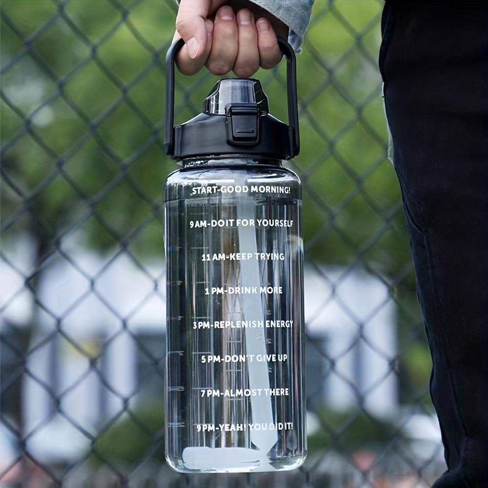 67.63 Oz Portable Water Bottle with Straw, Large Capacity Fitness Drink Bottle with Time Markers, Sports Drinking Bottle, Ideal for Outdoor Sports and Holidays
