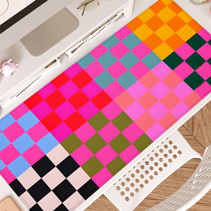 Colorful Geometric Pattern Extended Mouse Pad, Rectangle Gaming Mouse Mat, Office Keyboard Pad, Mouse Pad For Home & Office, Desk Accessory, Mousepad