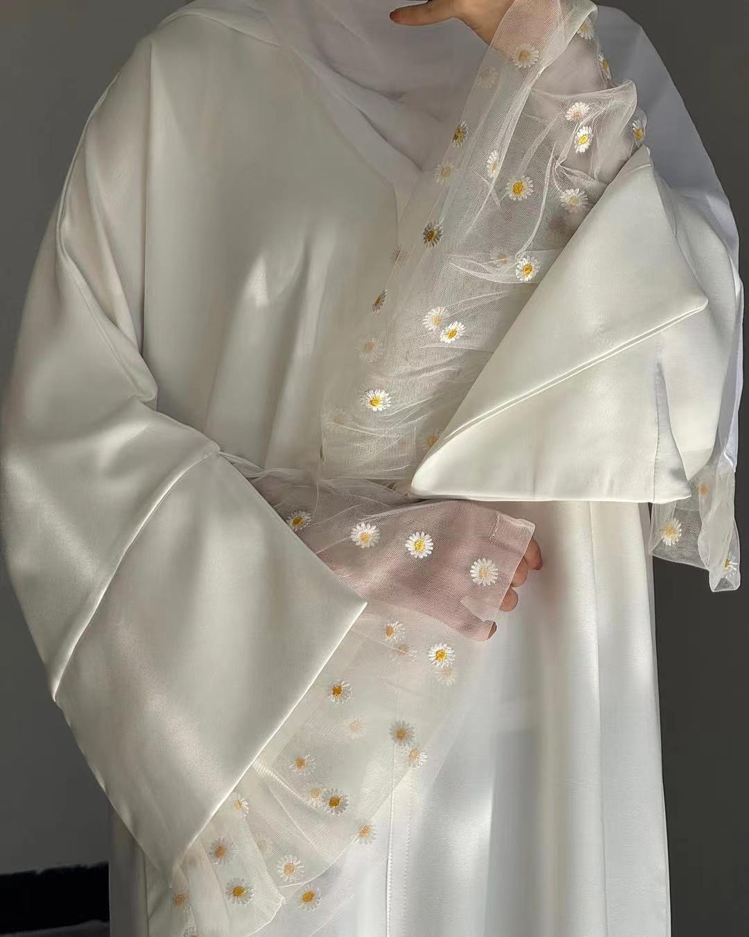 White Abaya Dress Lace Dress