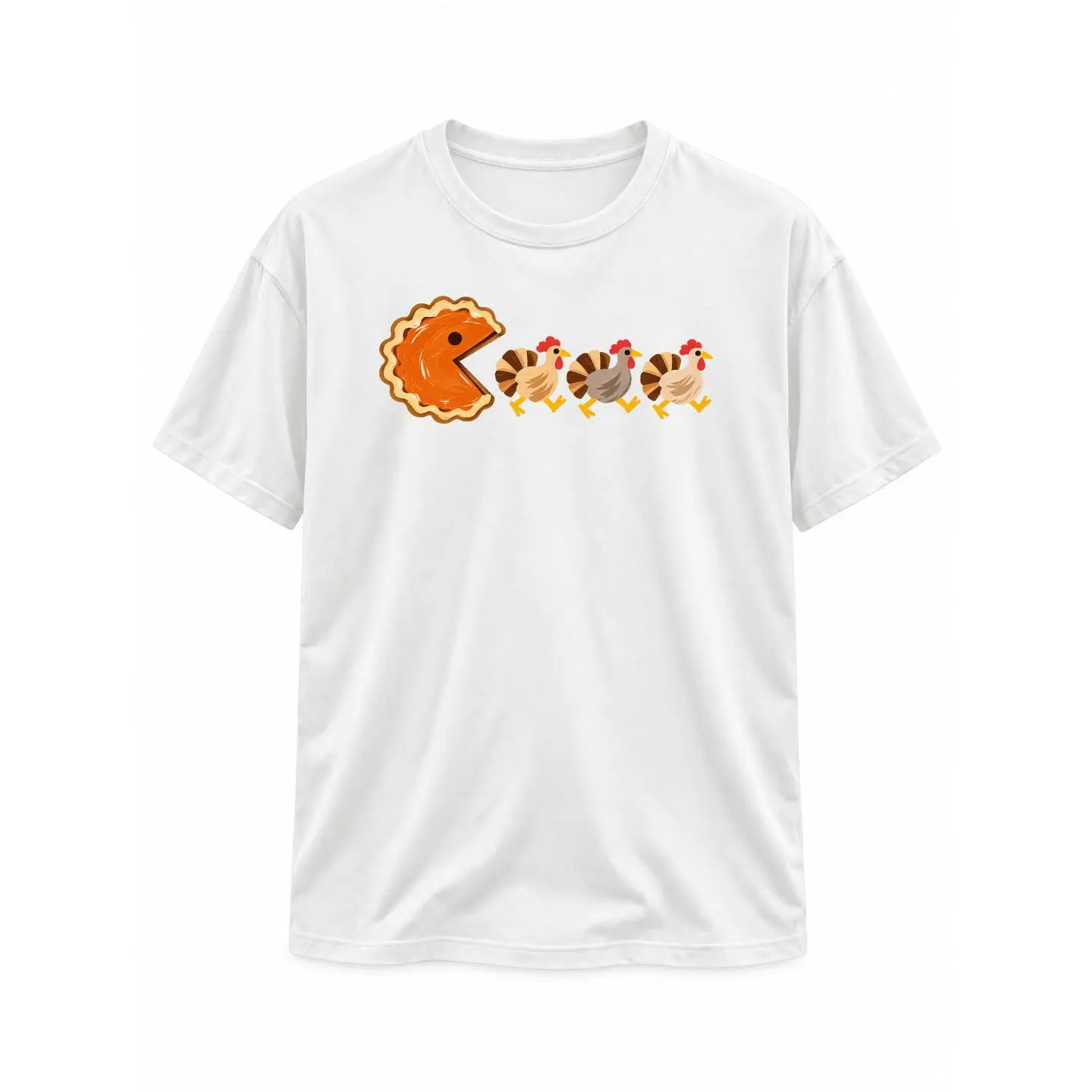 Comfort Colors Pumpkin Pacman TShirt, Funny Thanksgiving T-Shirt, Pumpkin Turkey Tee, Pumpkin Season Gift, Kids Thanksgiving Shirt