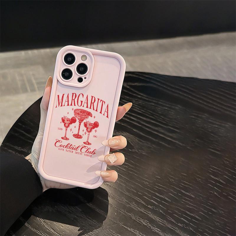 1x High Bamboo Pink Style Margarita Cocktail Pattern TPU Material Drop-Proof Case with Precise Cutouts and Full Coverage Protection, Suitable for iPhone 17 E Air Pro ProMax iPhone16 15 14 Plus 13 12 Mini 11 X XS XR
