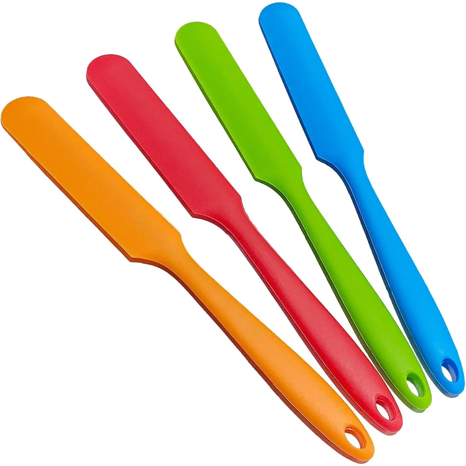 4 count Jar Spatula Long Handle ,Kitchen Scraper for Mixing,Scraping, Cake Icing & Butter