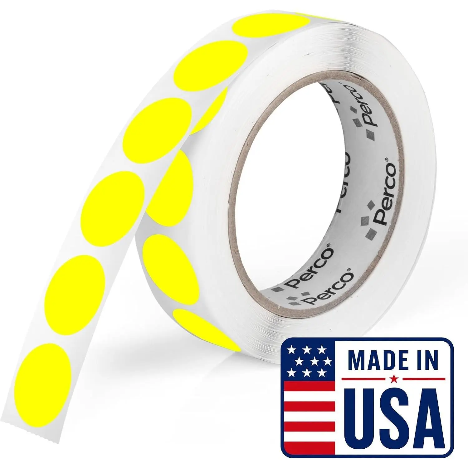 Neon Yellow Round Circle Dot Sticker 1-Inch Labels with Easy-Tear Perforation—1,000 Stickers per Roll—Price Stickers, Notes & Reminder Labels, High Visibility, Strong Adhesive—Made in USA