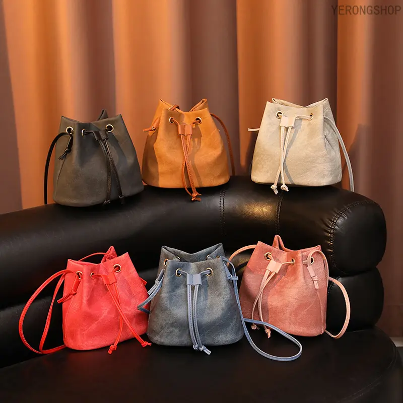 Trendy Drawstring Bucket Bag for Women, Fashion Versatile Leather Large Capacity Shoulder Bag, Convertible Crossbody Phone Handbag new arrival men Spooky Halloween Artificial Flower Arrangement modern cap unisex vintage graphic tee martial art prank gift