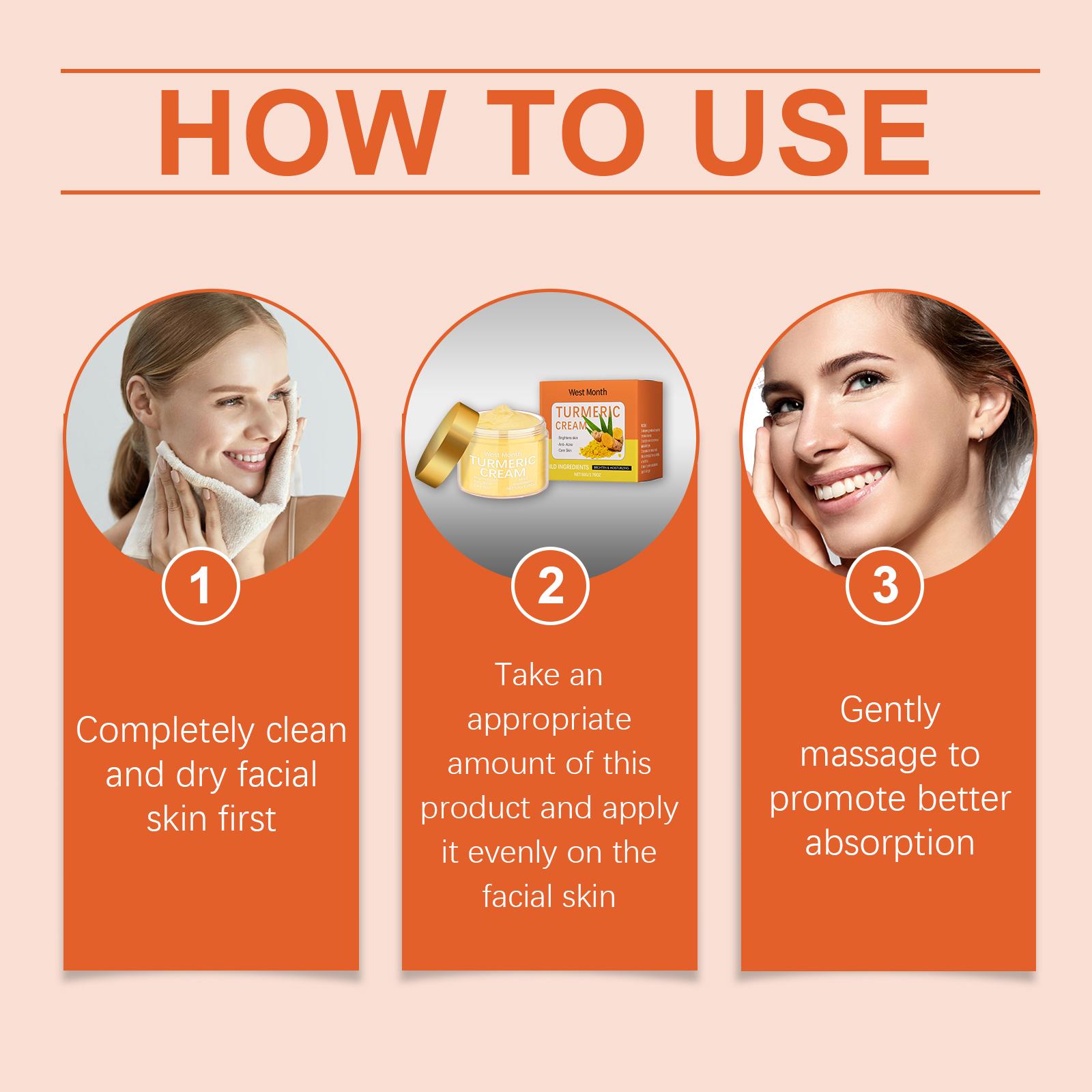 West Month Turmeric Moisturizing Face Cream, Brightening, Hydrating, Nourishing And Moisturizing Skin Daily Gentle Care