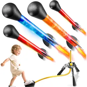 Rockets for Kids Age 4-8 with 4 LED Rockets and Launcher - Outdoor Toys for 4 5 6 7 8-12 Year Old Boy Birthday Gift, Air Powered Flying Toy Shooting Up to 100 Feet, Toys for Kids Ages 8-12fidget toys