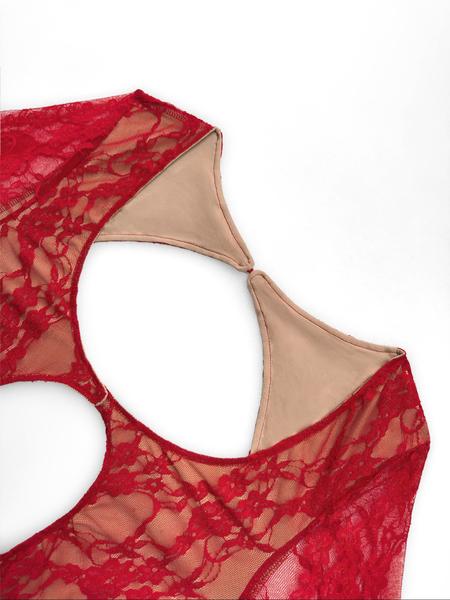 Sexy Red Lace Jumpsuit for Women Sheer Bodysuit One Piece Cut Out Outfit Deep V Neck Short Sleeve Catsuit Bodycon Romper Stretchy Floral Mesh See Through Clubwear Lingerie Style Statement Party Date Night Look Sexy Red Lace Jumpsuit for Women Sheer Bodysuit One Piece Cut Out Outfit Deep V Neck Short Sleeve Catsuit Bodycon Romper Stretchy Floral Mesh See Through Clubwear Lingerie Style Statement Party Date Night Look