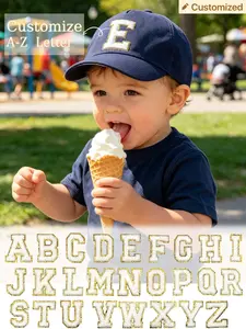 1PC Navy Blue Custom A-Z Letter Toddler Baseball Cap 1-3Y Adjustable Cotton Sun Hat for Baby Boys Girls, Beach Park Outdoor Hat, Cute Baby Shower Gift