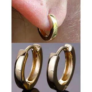 Real 14k Gold Vermeil 925 Silver Hoops Mens Ladies Small Huggie Earrings