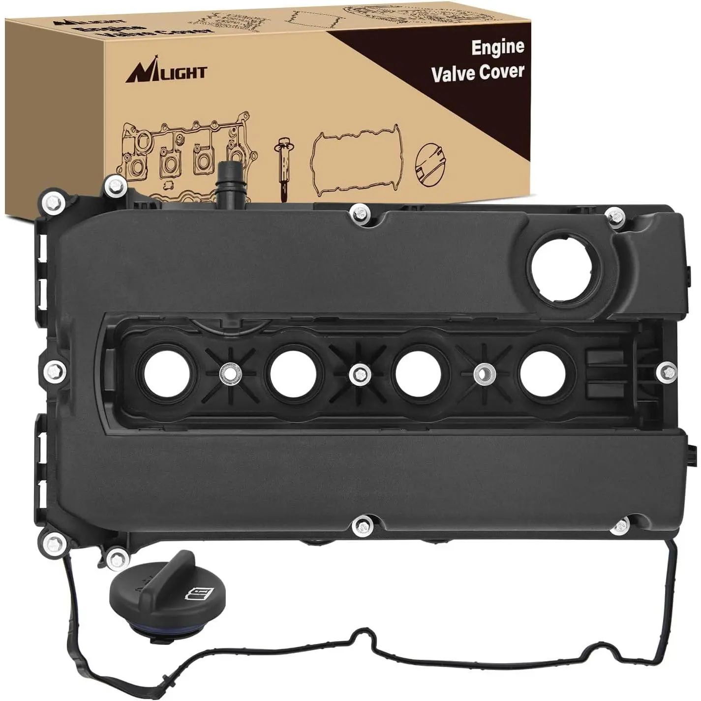 Nilight Engine Valve Cover Set for Chevy Cruze 2010 2011 2012 2013 2014 2015 2016, Sonic 2012-2018, Trax 2013-2017 2018 2019 2020, Astra 2008 2009, Aveo Aveo5 2009 2010 2011 (Bolts Included), Saturn, Valve Cover Bolts, Customer Support Available, Pontiac