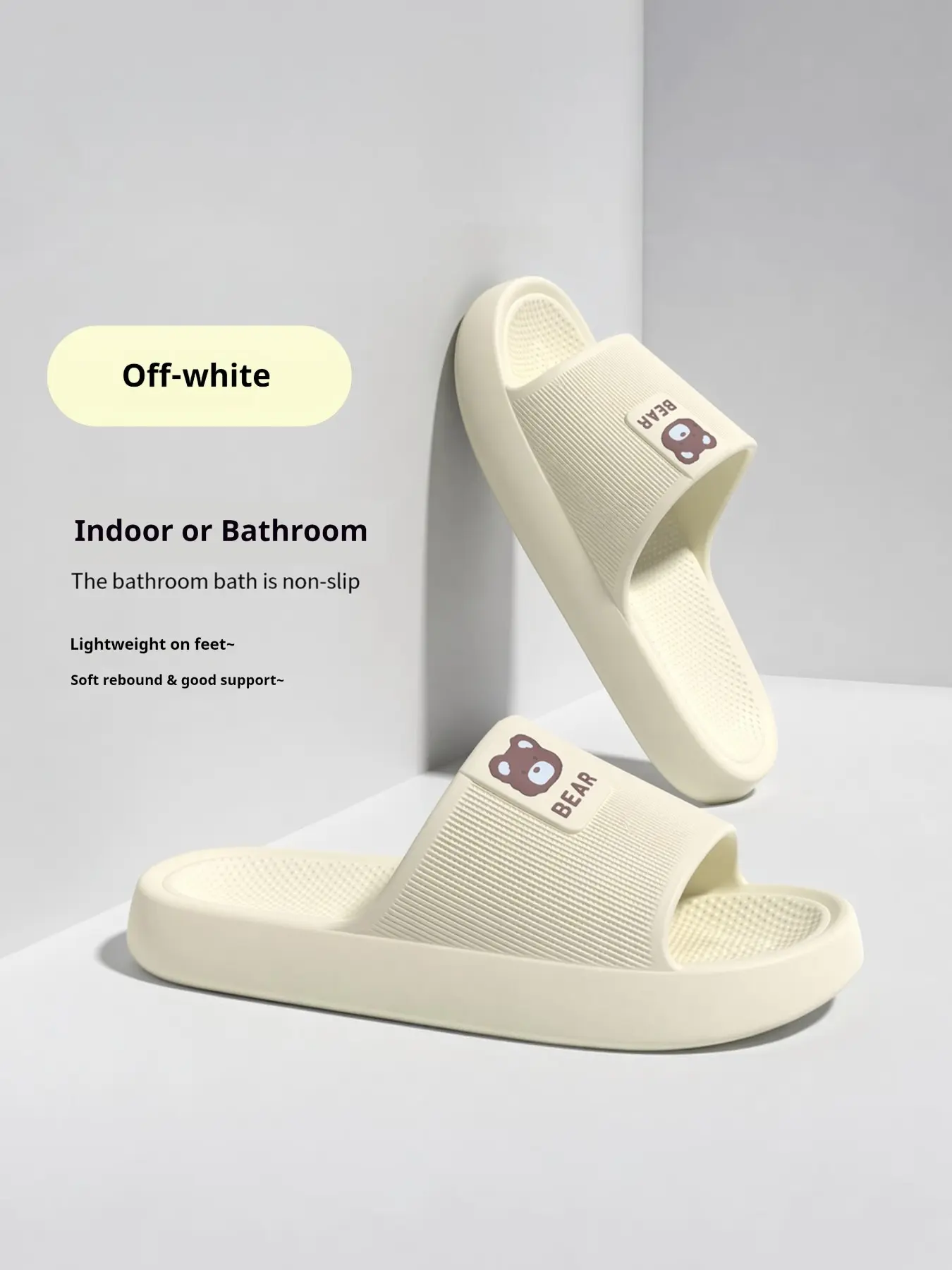 Lightweight Summer Slippers, Secure Grip Bathroom Shoes, Versatile Indoor Outdoor Sandals, Slides, Eva Material, Casual Style, All Seasons