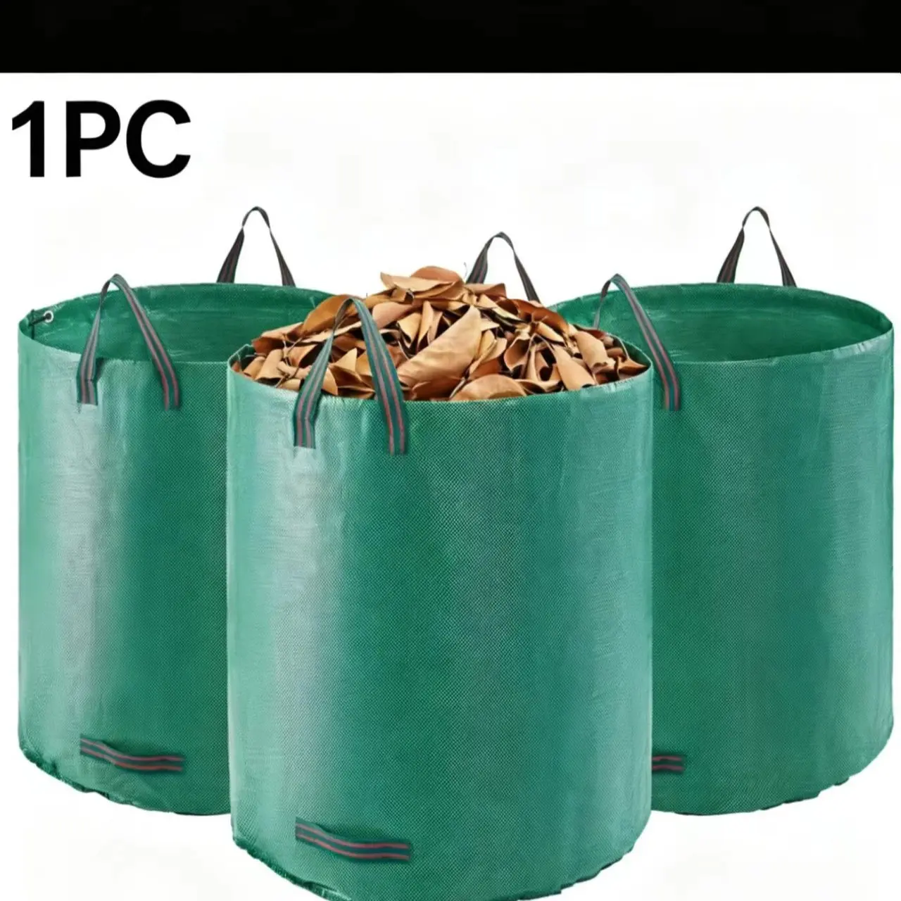 72 Gallon Reusable Yard Trash Bag, Large Lawn Garden Trash Bag, Foldable Leaf Bin, Standing Grass Clipper Box, Reinforced Rings and Handle