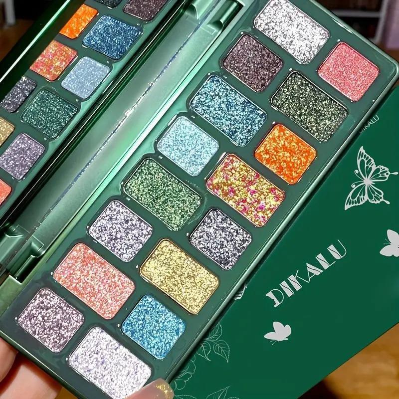 16 Colors Full Flash Pearl High Pigment Eyeshadow Palette,Green Multicolor Eyeshadow,Create A High Cold Deep Look, Carnival 16 Colors Full Flash Pearl High Pigment Eyeshadow Palette,Green Multicolor Eyeshadow,Create A High Cold Deep Look, Carnival