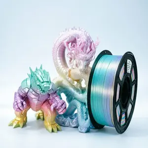4 Colors Gradient Pla+ Silk Macaron Rainbow Filament 1kg, 1.75mm, 3D Printer Filament, Color Changing, Durable, Metallic Shiny, 3D Fdm Printers