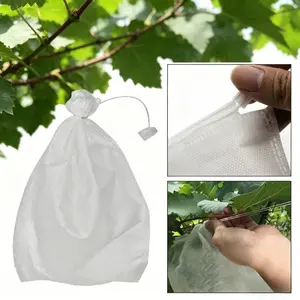 100pcs Pest Control Net Set, Hidden Drawstring, Breathable Non-Woven Mesh, Protects Fruit Trees, Apples, Grapes From Birds, Pests, Deer