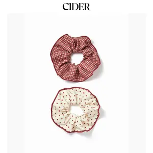 Cider 2 PCS POLKA DOT & GINGHAM SCRUNCHIE SET