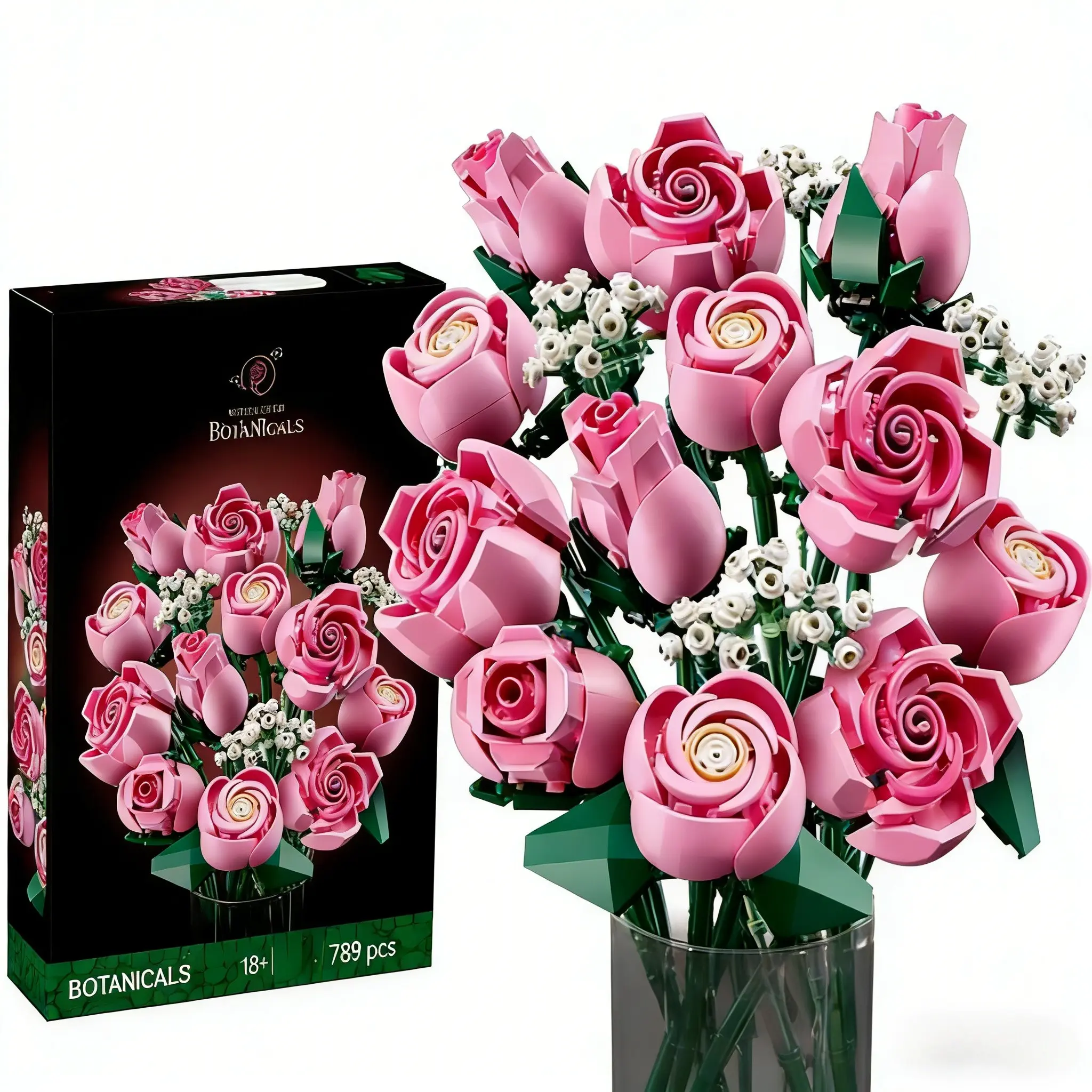 Valentine's Day Rose Bouquet Lego Set (2026 New), 789 Pieces, Creative Abs Material, Best Gift Toy, Stress Relief, Graduation Present