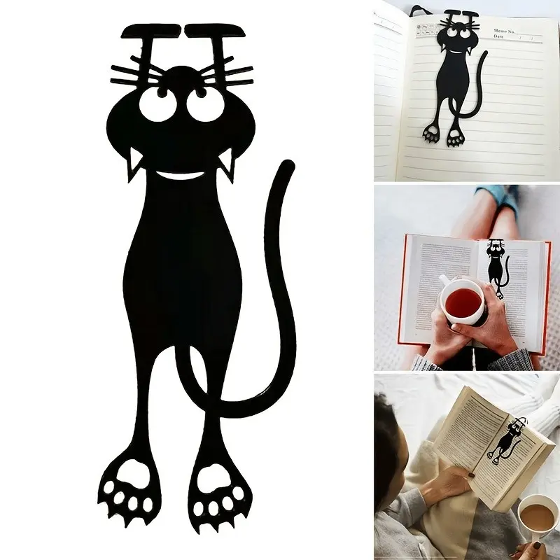5-Pack 3D Fun Cat Bookmarks Set, Durable Cute Cat Page Markers, Funny Animal Bookmarks, Perfect Gift for Book Lovers and Cat Enthusiasts