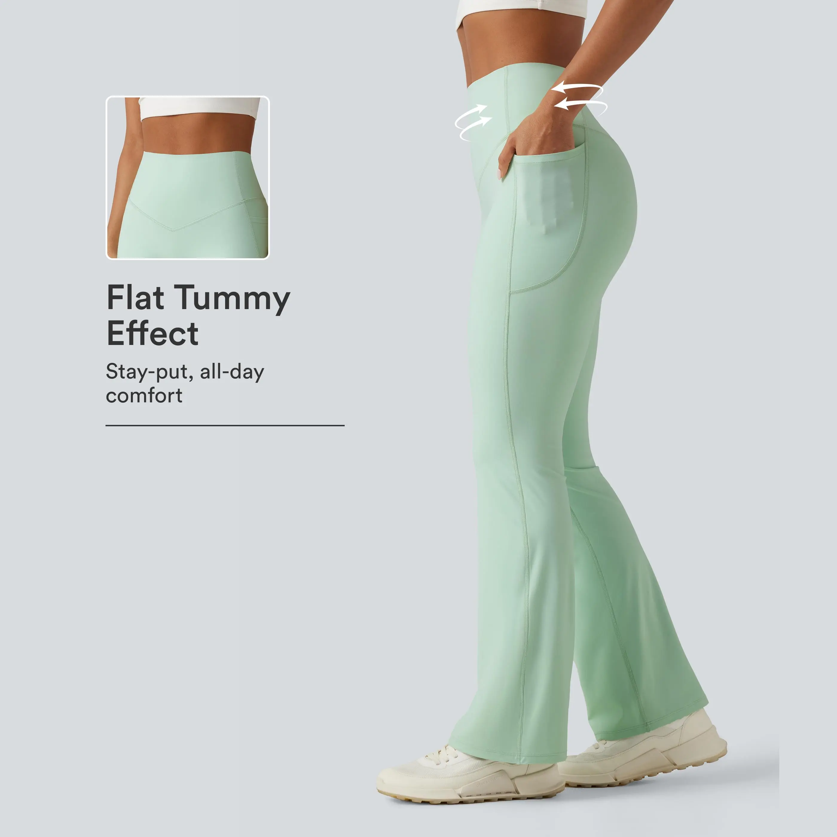 Halara UltraSculpt™ High Waisted Tummy Control Shaping Yoga Bootcut Leggings with Pockets