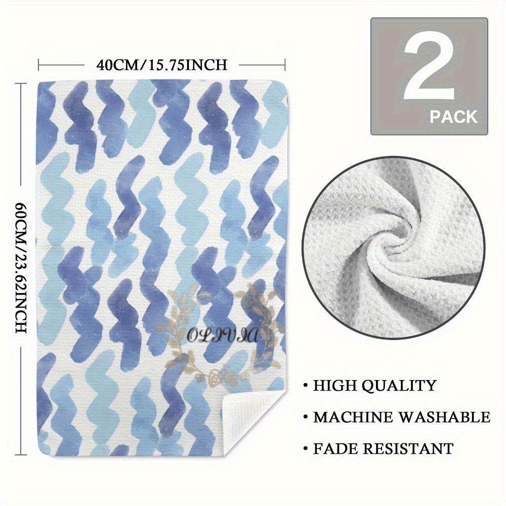 2pcs 23.6x15.7 In Kitchen Towels Green Bohemian Geometric Print Absorbent Soft Microfiber Kitchen Towels Hand Towels And Dish Towels Soft And Durable Suitable For Restaurant Kitchen Bathroom Decor Holiday Gift