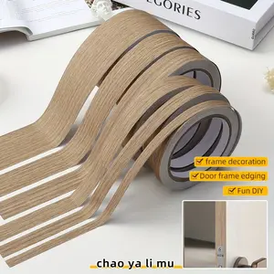 Self-Adhesive Wood Grain Edge Tape, Flexible PVC Furniture Edge Tape, Ideal for Cabinets, Furniture, Frames, Wall Decal