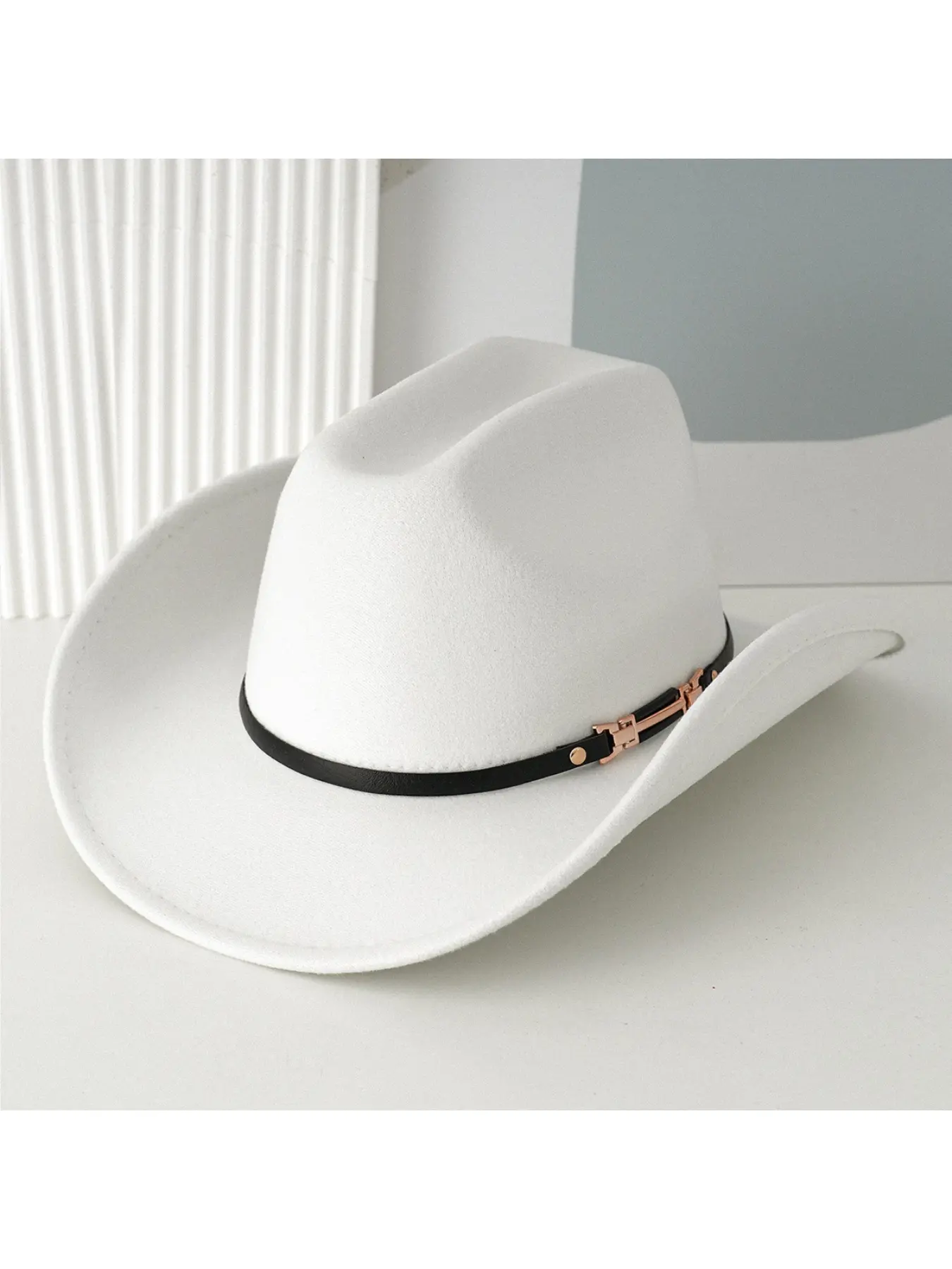 2026 Hot Selling Western Vaquero Hat Cowboy Style Hat Women's Dress Hat with Personalized Leather Belt Featuring Metal Studs and Square Buckle for Themed Parties